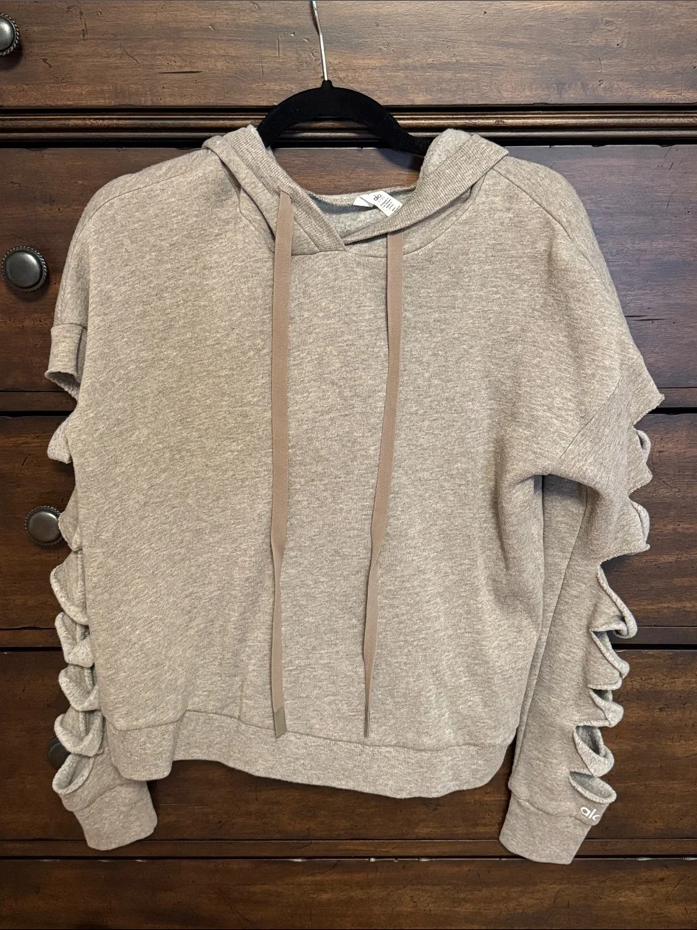 Alo Hooded Sweatshirt with Slit Sleeves